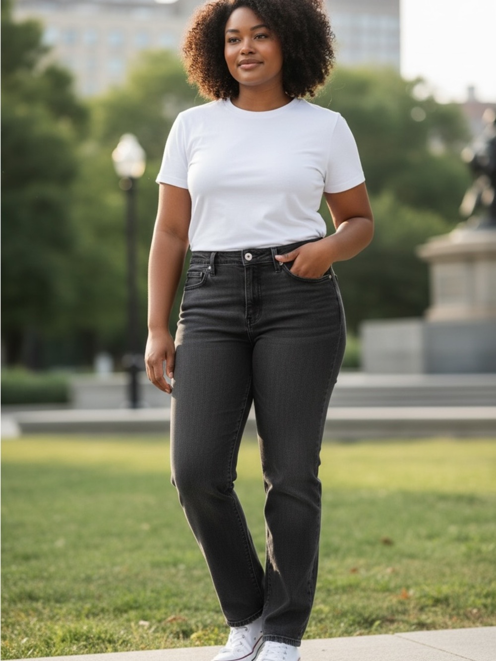 Levi's High-Rise Straight 505 Jeans in Black Wash
